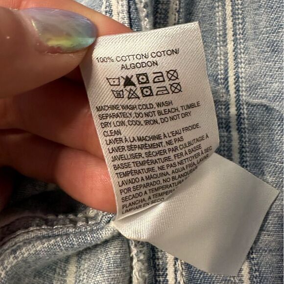 Lucky Striped Light Wash Distressed Weekend Trucker Jacket  Size XS - Picture 14 of 14
